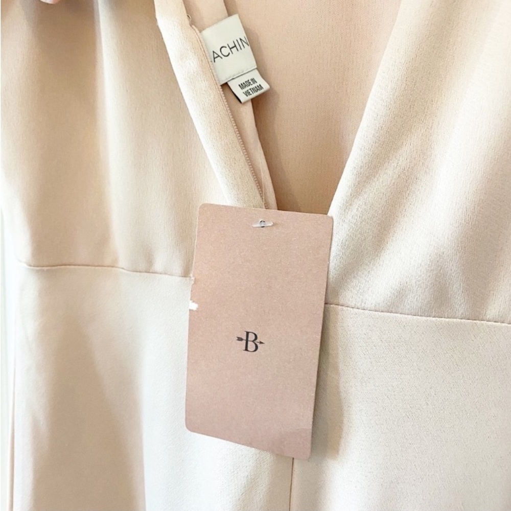 BHLDN SACHIN + BABI Beckett Satin Blouson Formal Gown In Oyster NWT Evening - Picture 14 of 15